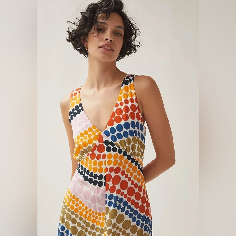Anthropologie The Odells Dot-Printed Maxi Dress Size XS. B17 - Picture 2 of 11